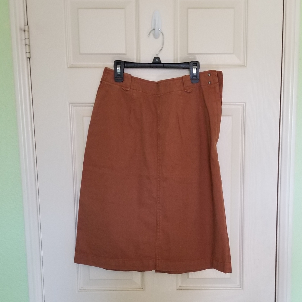 Camel denim skirt